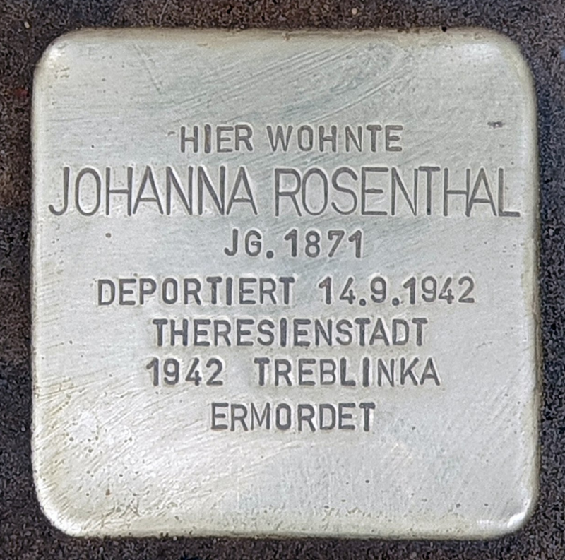 Stolperstein für Johanna Rosenthal © OTFW