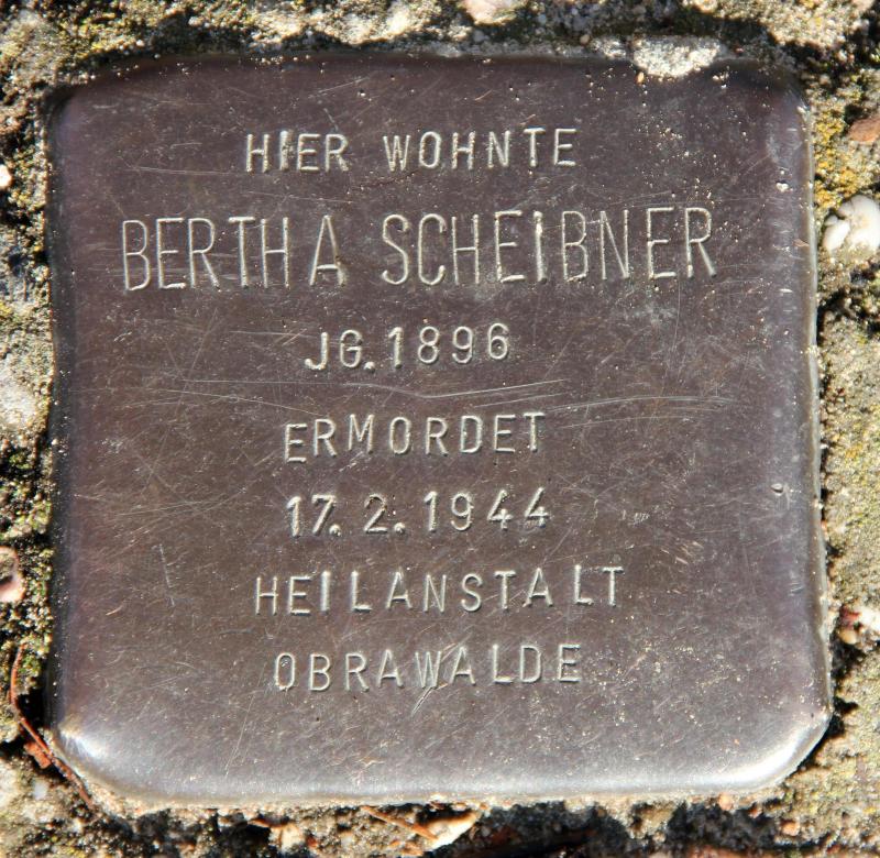 Stolperstein für Bertha Scheibner.