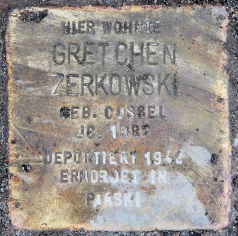 Stolperstein für Gretchen Zerkowski.