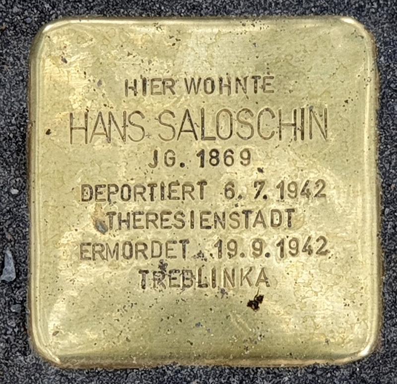 Stolperstein für Hans Saloschin, Foto: OTFW