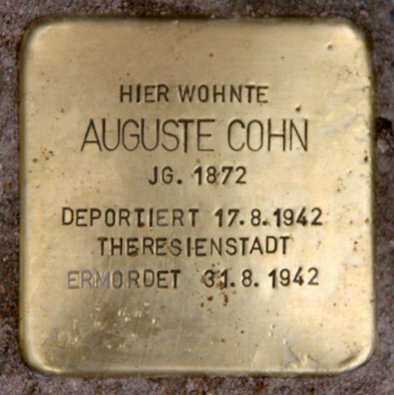 Stolperstein Auguste Cohn © OTFW