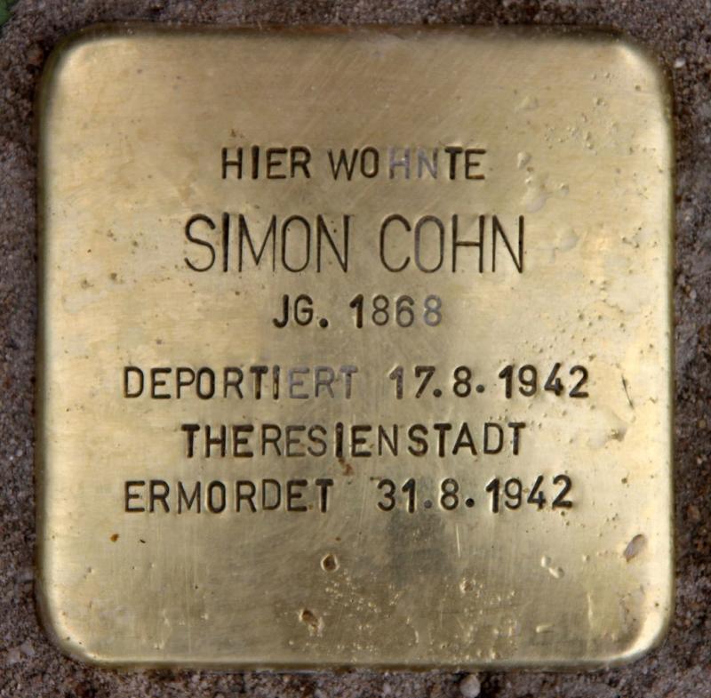 Stolperstein Simon Cohn © OTFW