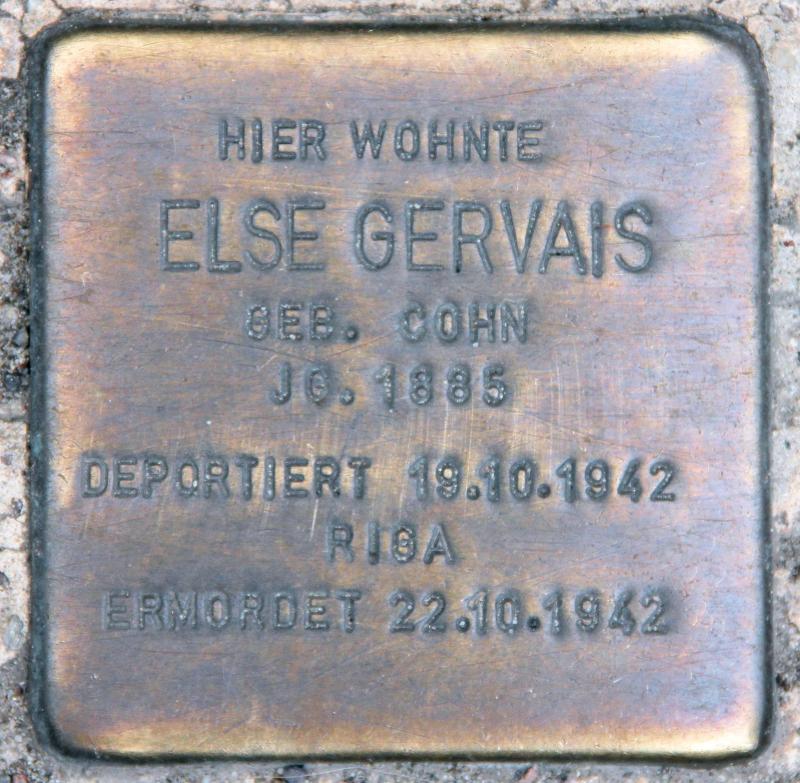 Stolperstein für Else Gervais.