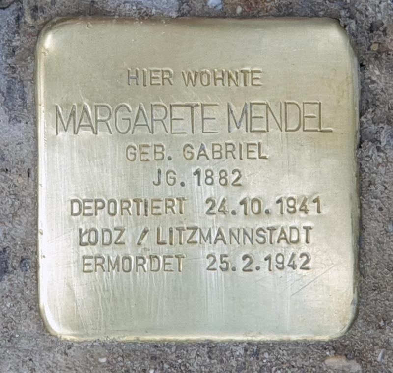 Stolperstein Margarete Mendel © OTFW