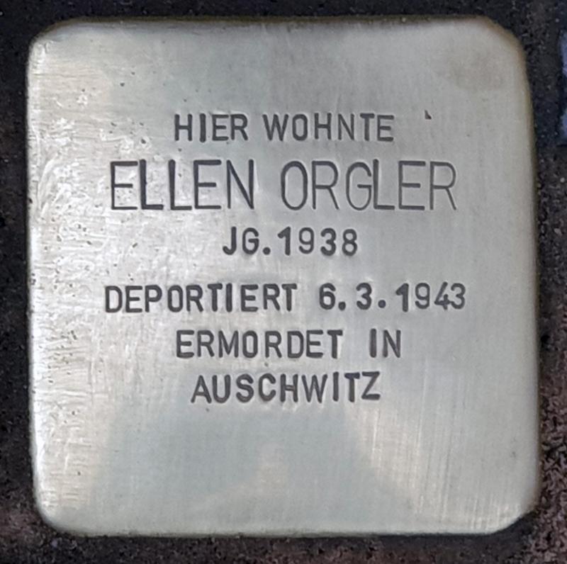 Stolperstein für Ellen Orgler © OTFW