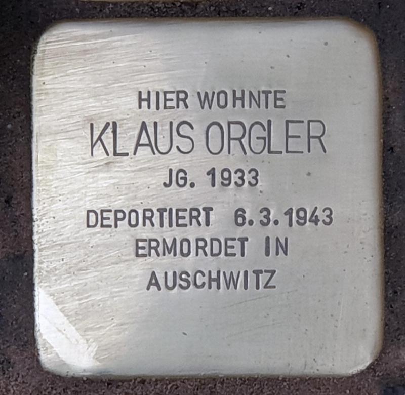 Stolperstein für Klaus Orgler © OTFW