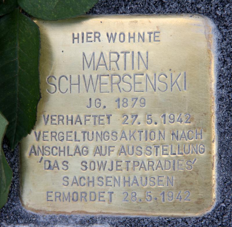 Stolperstein für Martin Schwersenski. Foto: OTFW