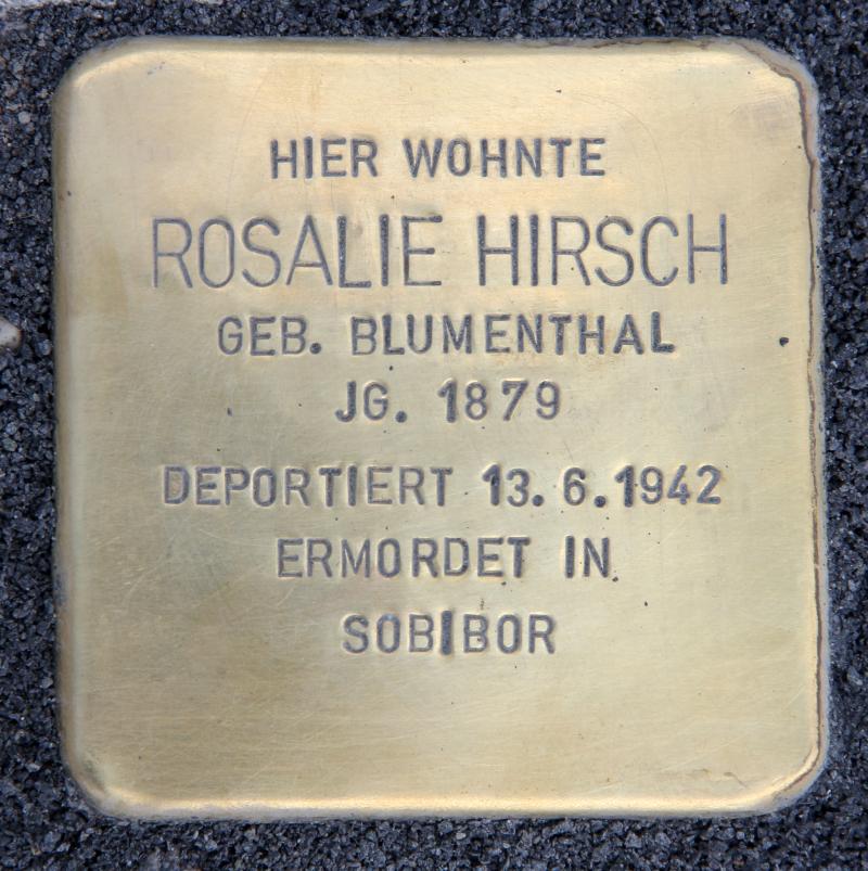 Stolperstein für Rosalie Hirsch. Foto: OTFW.