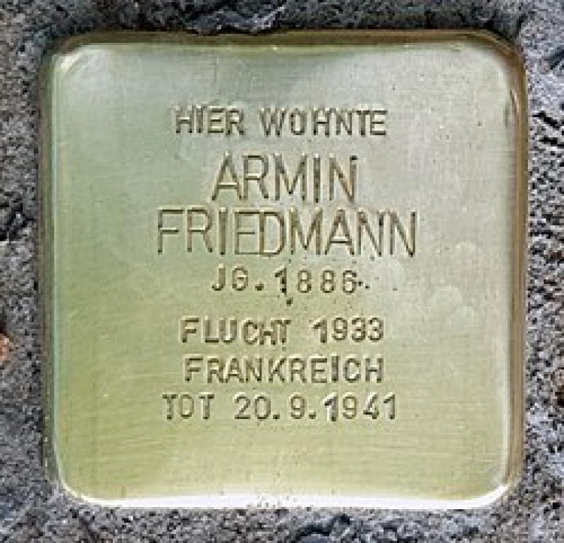 Stolperstein für Armin Friedmann