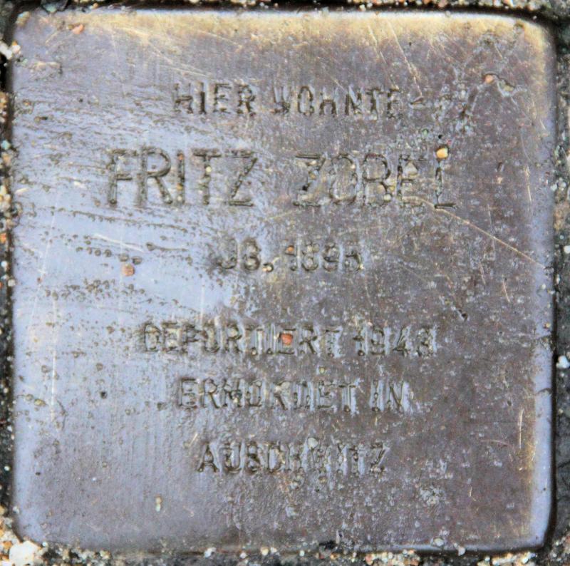 Stolperstein für Fritz Zobel.