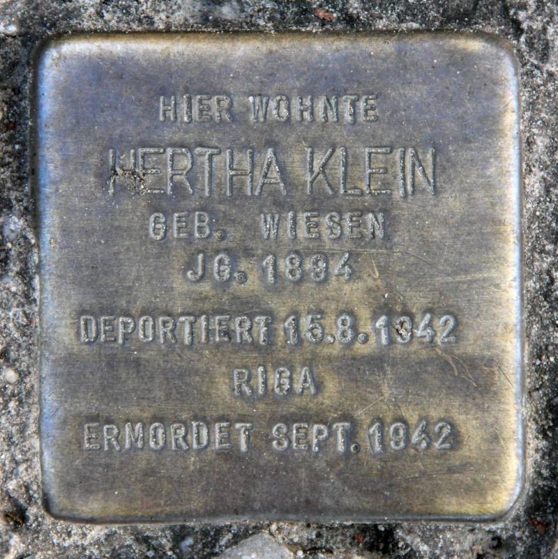 Stolperstein für Hertha Klein.
