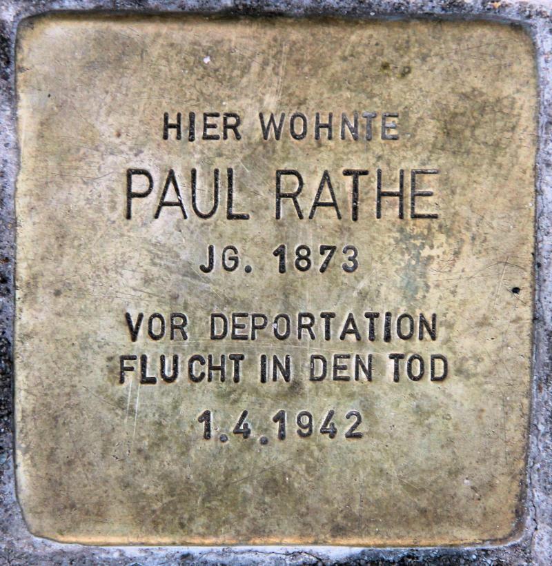 Stolperstein für Paul Rathe.