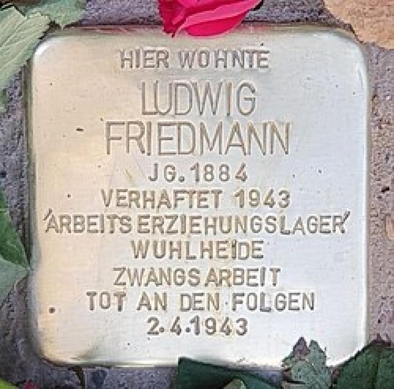 Stolperstein für Ludwig Friedmann