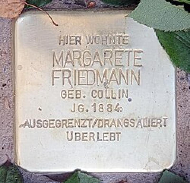 Stolperstein für Margarete Friedmann