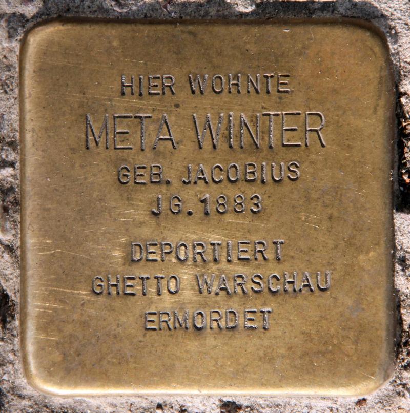 Stolperstein für Meta Winter.