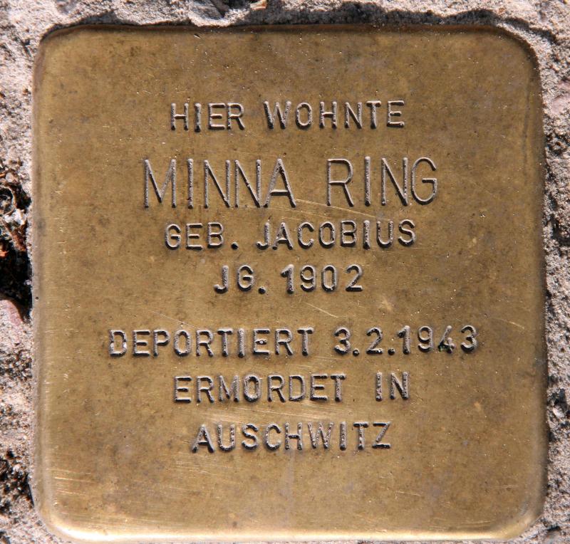 Stolperstein für Minna Ring.