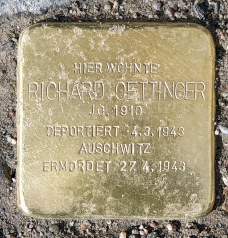 Stolperstein für Richard Oettinger © OTFW