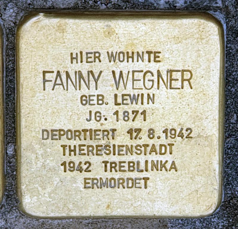 Stolperstein für Fanny Wegner, Foto © OTFW