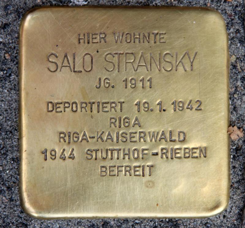 Stolperstein für Salo Stransky, Foto © OTFW
