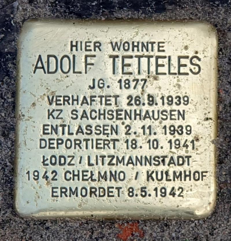 Stolperstein Adolf Tetteles © OTFW