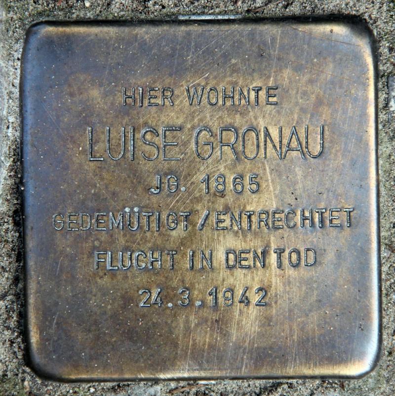 Stolperstein für Luise Gronau.
