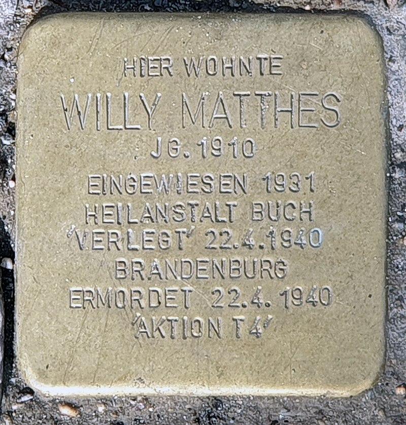 Stolperstein für Willy Matthes