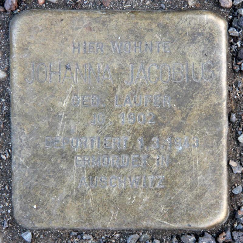 Stolperstein für Johanna Jacobius.