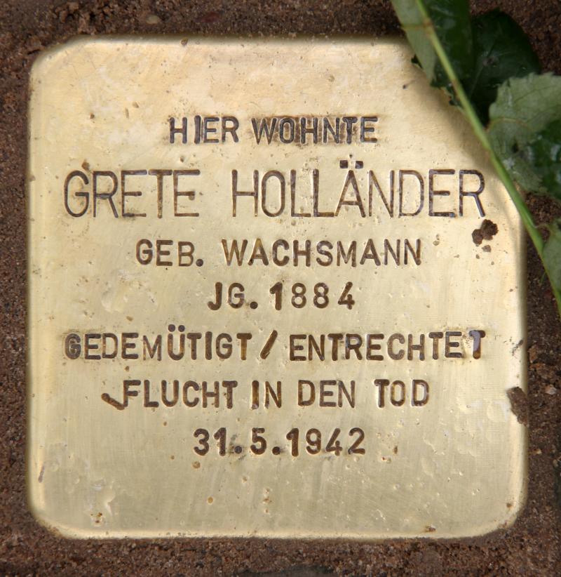 Stolperstein für Grete Holländer. Foto: OTFW.