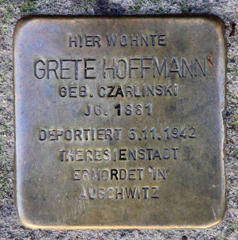 Stolperstein für Grete Hoffmann.