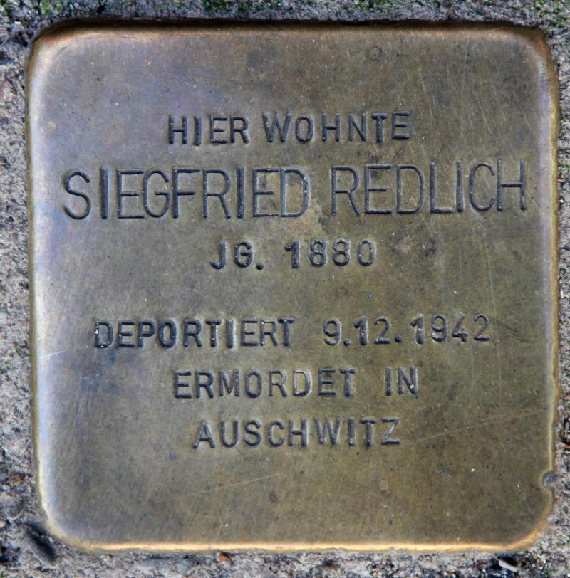 Stolperstein für Siegfried Redlich.