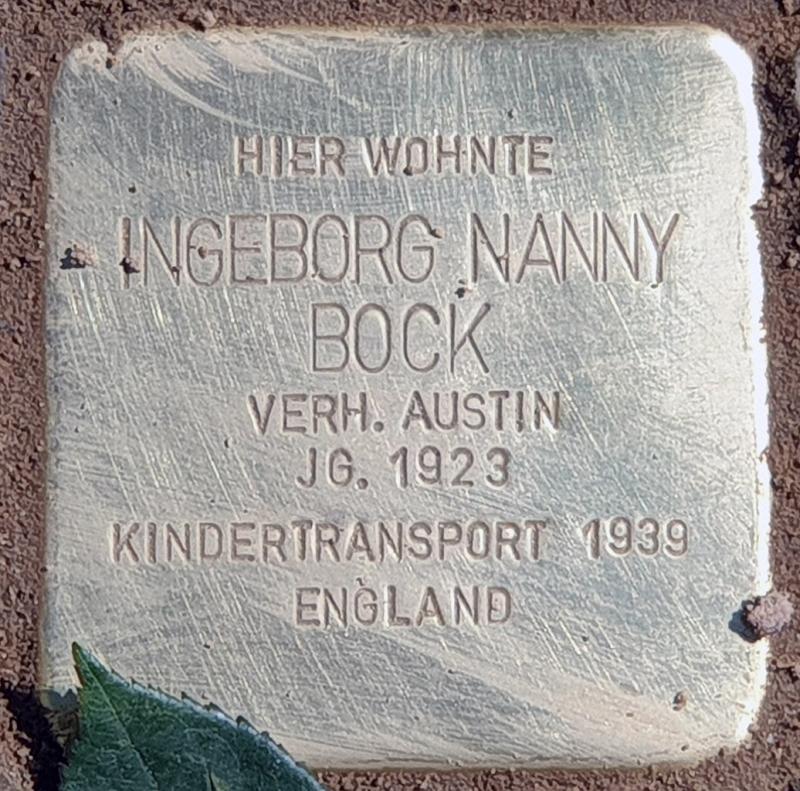 Stolperstein Ingeborg Nanny Bock © Lisa Marie Freitag