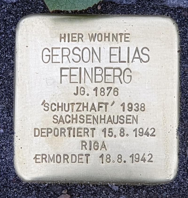 Stolperstein Gerson Elias Feinberg / Foto: OTFW