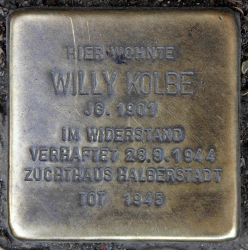 Stolperstein für Willy Kolbe.