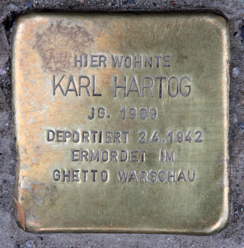 Stolperstein für Karl Hartog.