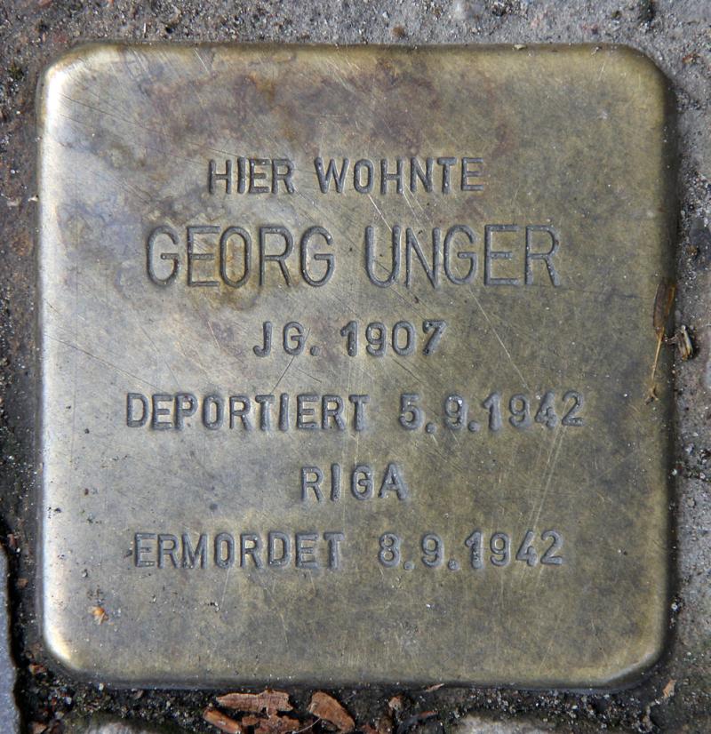 Stolperstein für Georg Unger © OTFW