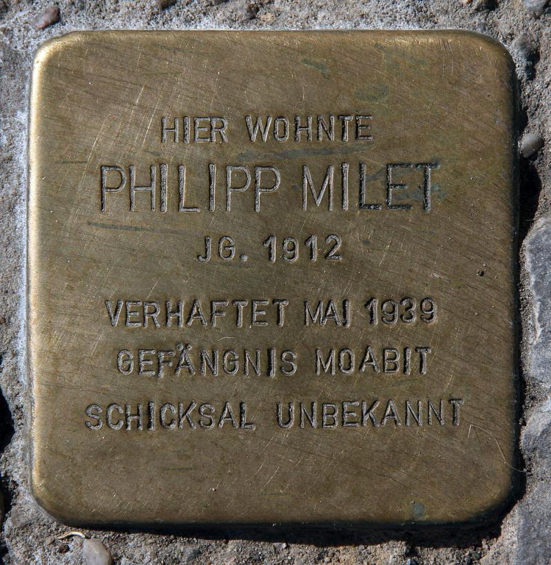 Stolperstein für Philipp Milet © OTFW