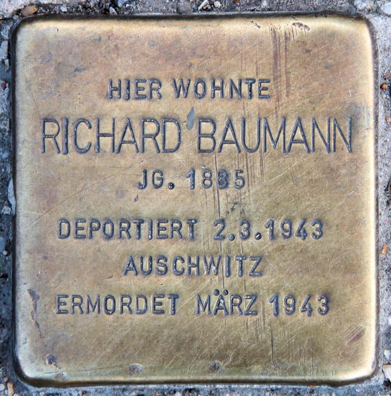 Stolperstein für Richard Baumann.