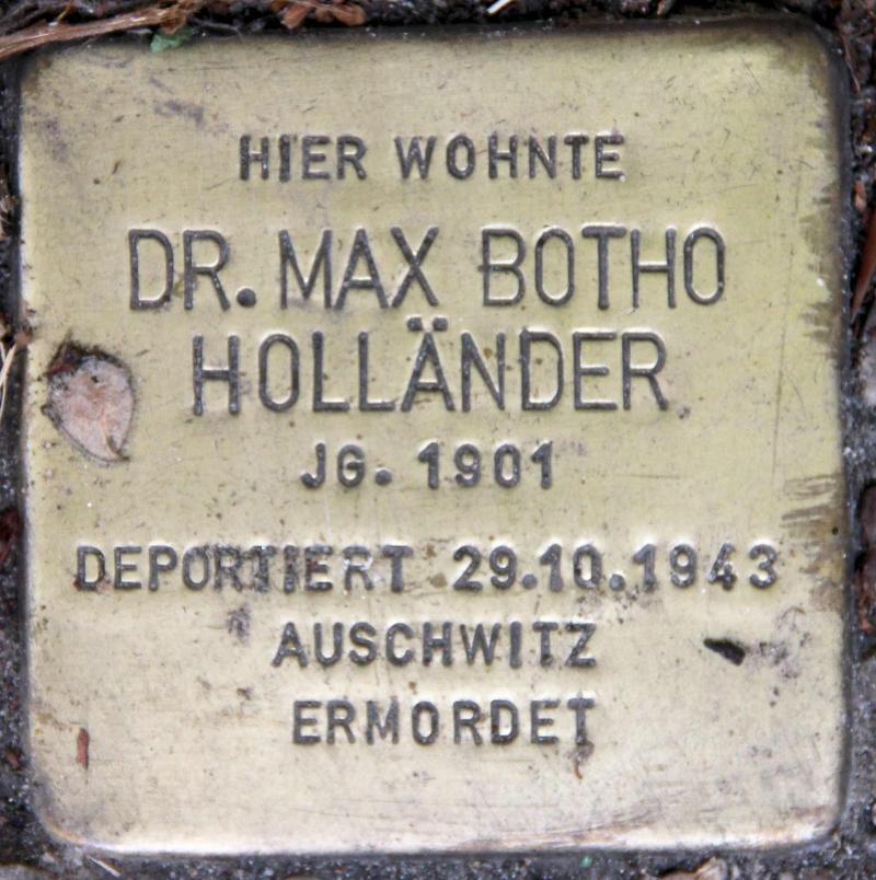Stolperstein für Max Botho Holländer.