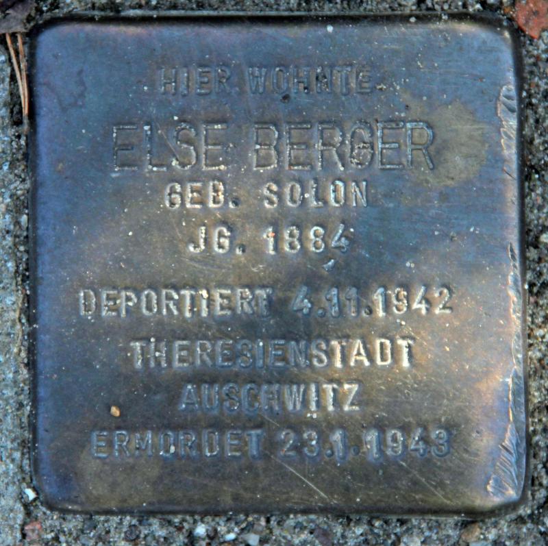 Stolperstein für Else Berger.