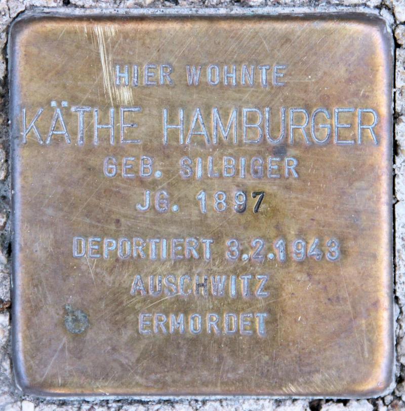 Stolperstein für Käthe Hamburger.
