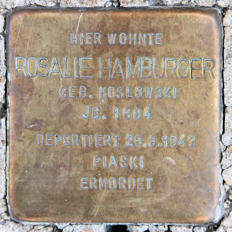 Stolperstein für Rosalie Hamburger.