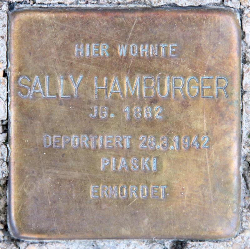Stolperstein für Sally Hamburger.