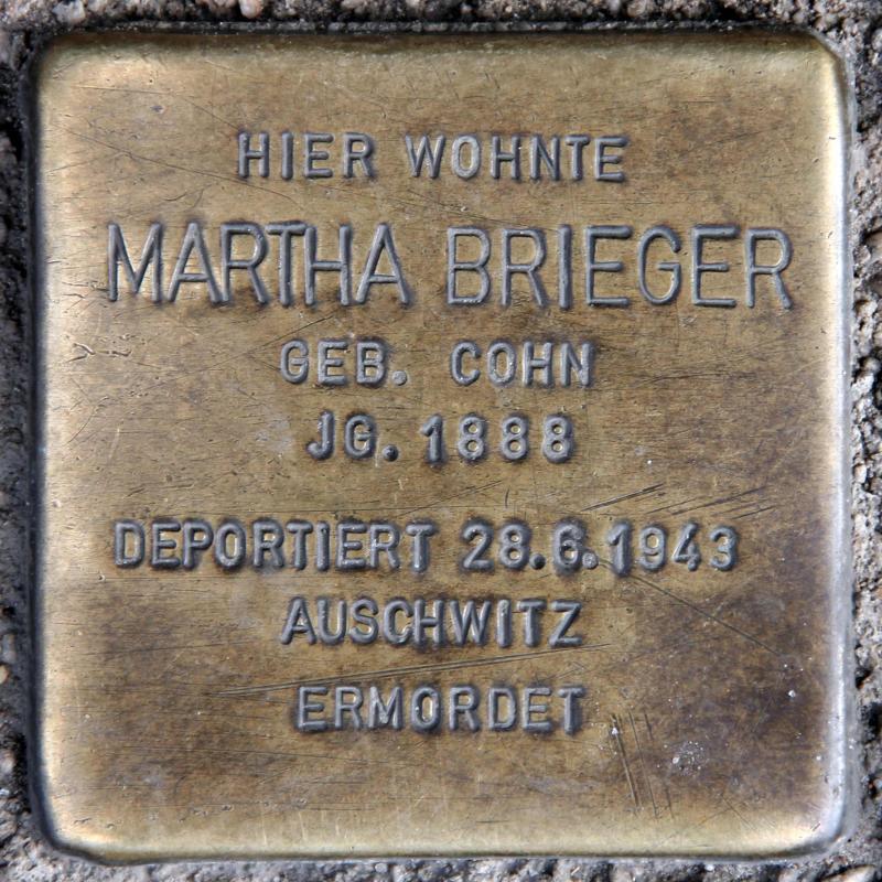 Stolperstein für Martha Brieger.
