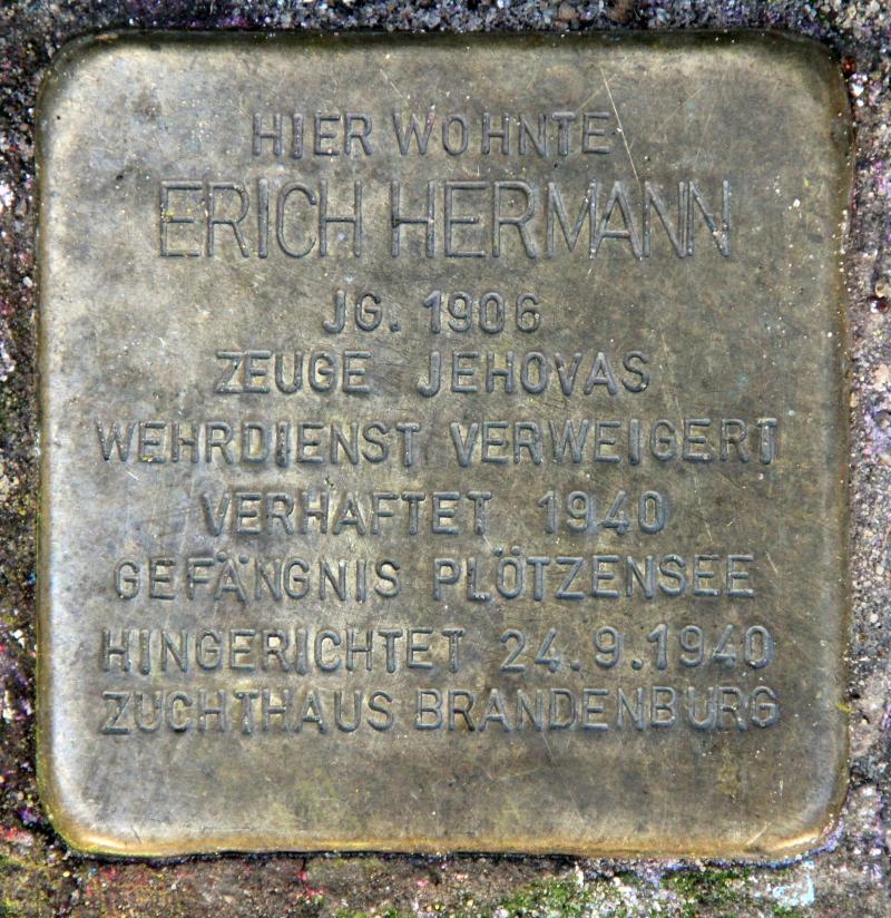 Stolperstein für Erich Hermann.