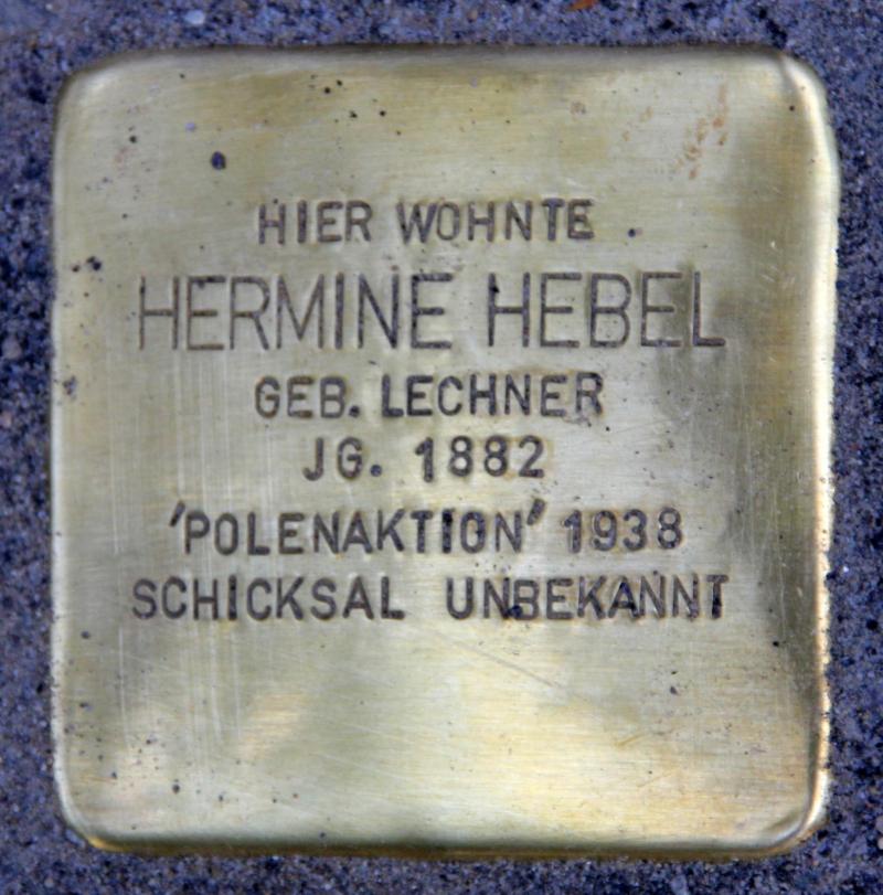 Stolperstein für Hermine Hebel © OTFW