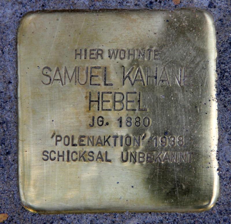 Stolperstein für Samuel Kahane Hebel © OTFW