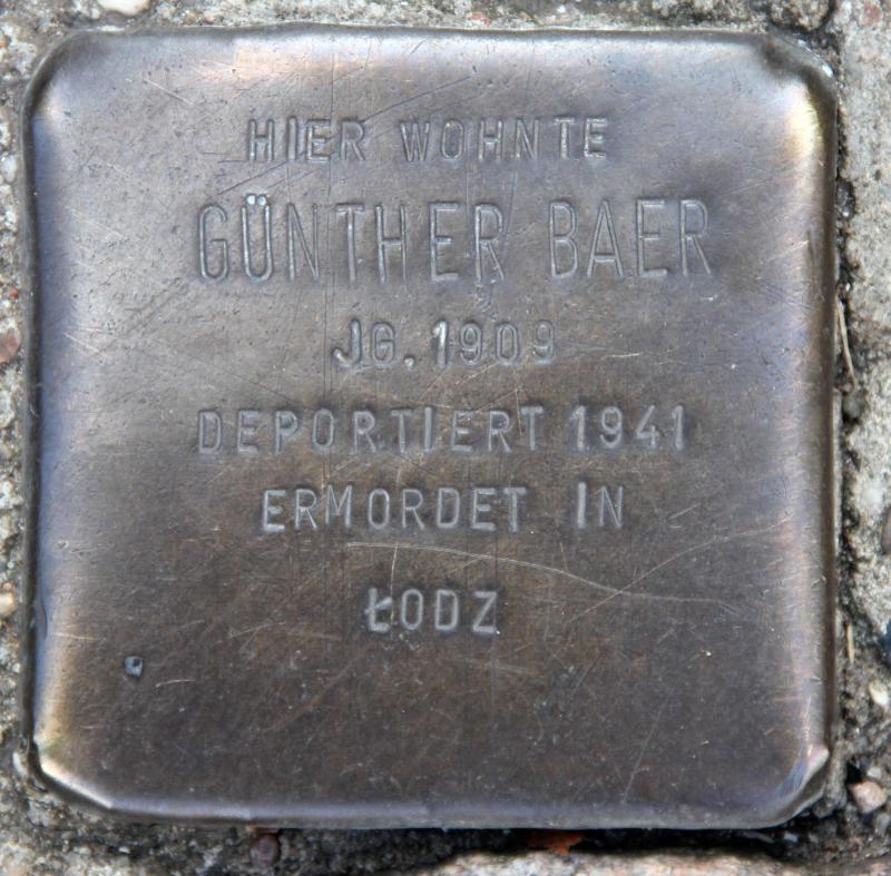 Stolperstein für Günther Baer