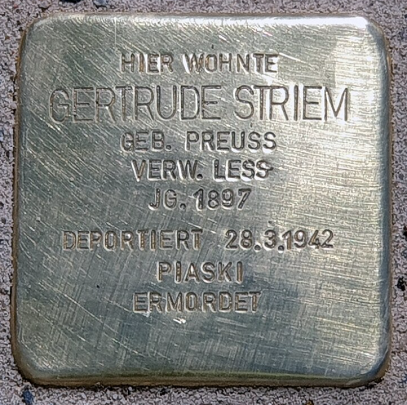 Stolperstein für Gertrude Striem © OTFW