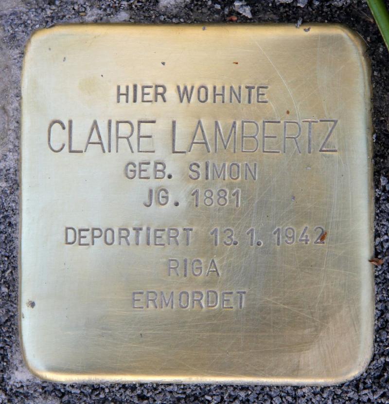 Stolperstein für Claire Lambertz © OTFW