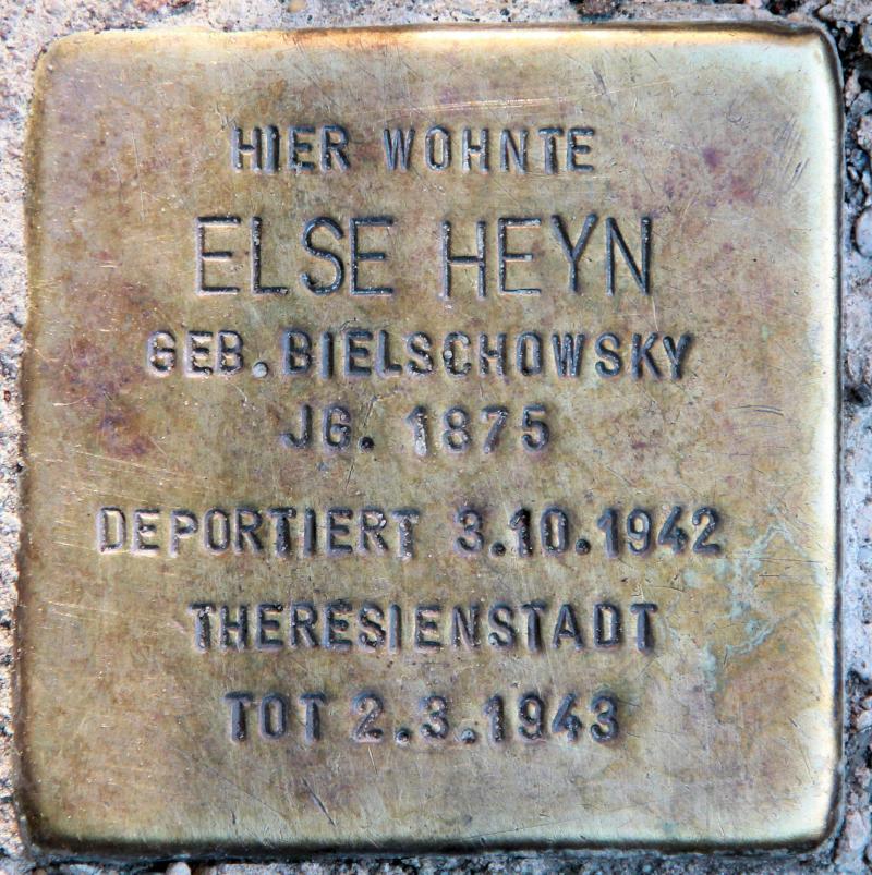 Stolperstein für Else Heyn.